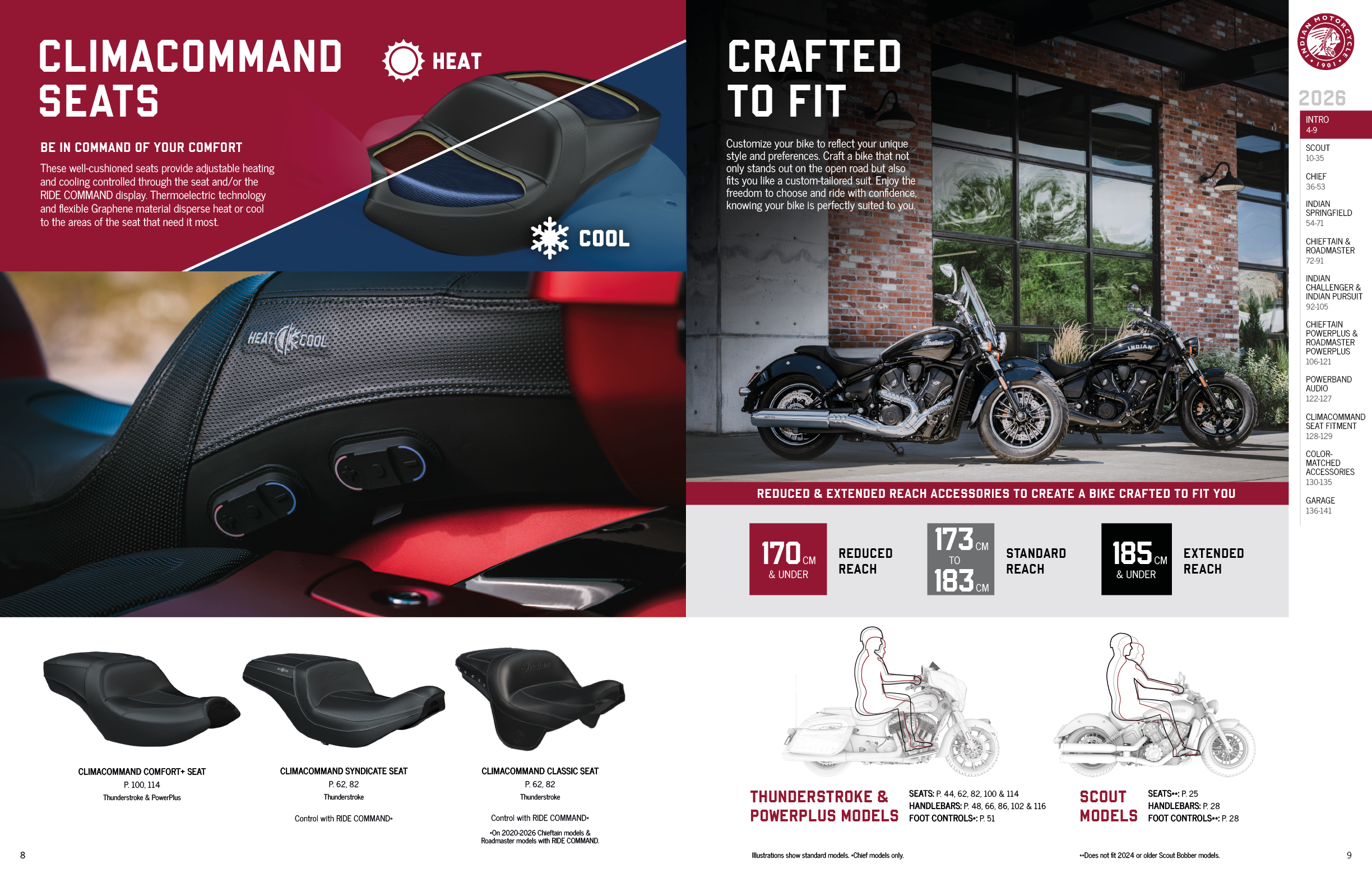 A magazine advertisement for motorcycle seats, showing a close up of the seat and a side view of a motorcycle. AI generated content